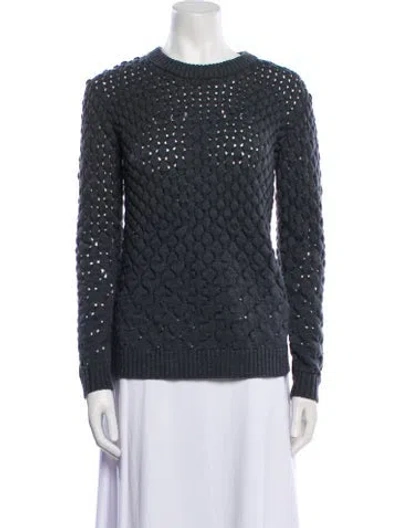 Pre-owned Milly Wool Crew Neck Sweater W/ Tags In Gray