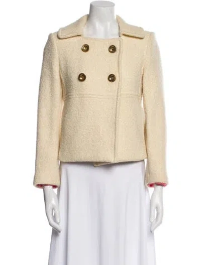 Pre-owned Milly Wool Evening Jacket In Neutrals/yellow