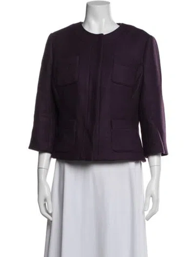 Pre-owned Milly Wool Evening Jacket In Purple