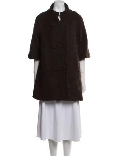 Pre-owned Milly Wool Faux Fur Jacket In Brown