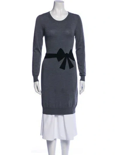 Pre-owned Milly Wool Graphic Print Sweater In Gray