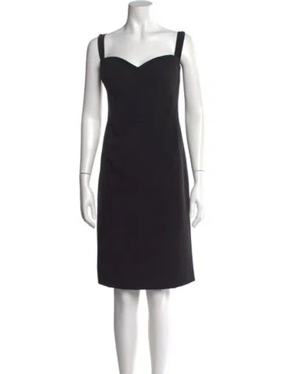 Pre-owned Milly Wool Knee-length Dress In Black