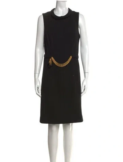 Pre-owned Milly Wool Knee-length Dress In Black