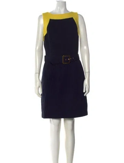 Pre-owned Milly Wool Knee-length Dress In Blue