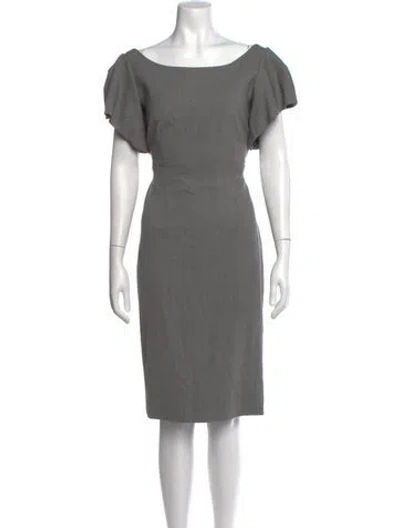 Pre-owned Milly Wool Knee-length Dress In Gray