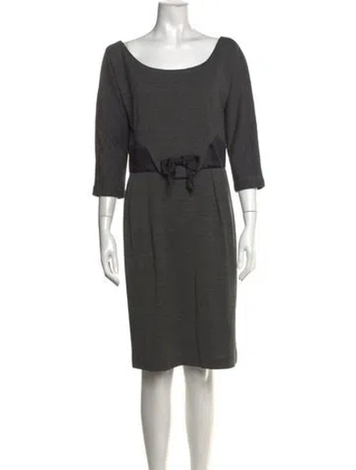 Pre-owned Milly Wool Knee-length Dress In Gray