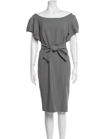 Pre-owned Milly Wool Knee-length Dress In Grey