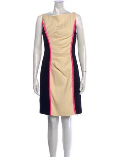 Pre-owned Milly Wool Knee-length Dress In Neutrals