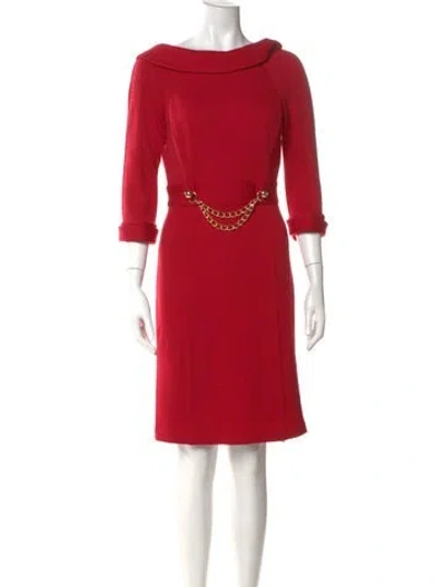 Pre-owned Milly Wool Knee-length Dress In Red