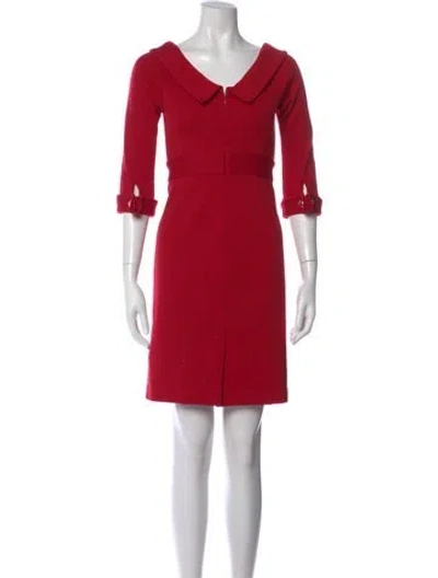 Pre-owned Milly Wool Knee-length Dress In Red