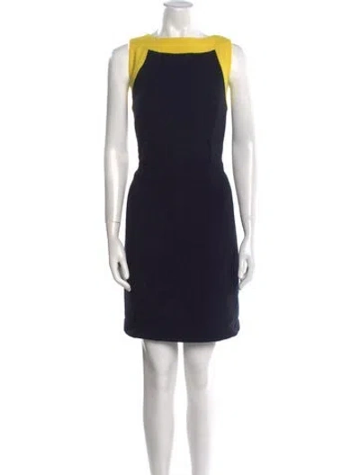 Pre-owned Milly Wool Mini Dress In Black