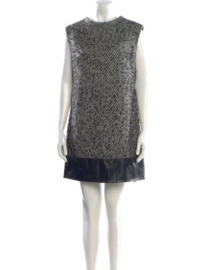 Pre-owned Milly Wool Mini Dress In Black