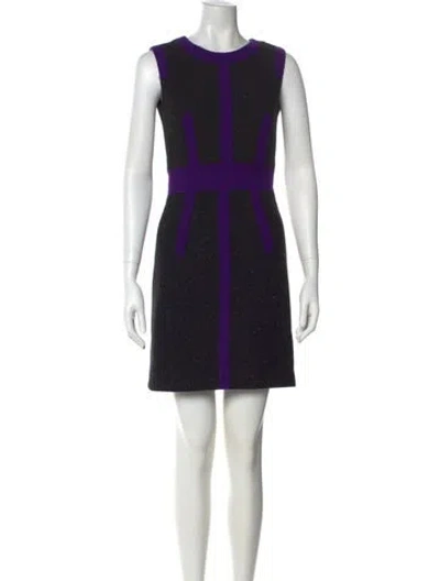 Pre-owned Milly Wool Mini Dress In Black