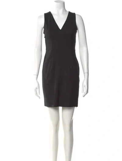Pre-owned Milly Wool Mini Dress In Black