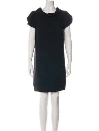 Pre-owned Milly Wool Mini Dress In Black
