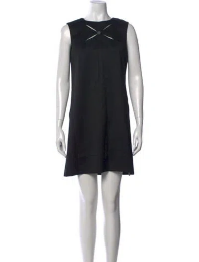 Pre-owned Milly Wool Mini Dress In Black