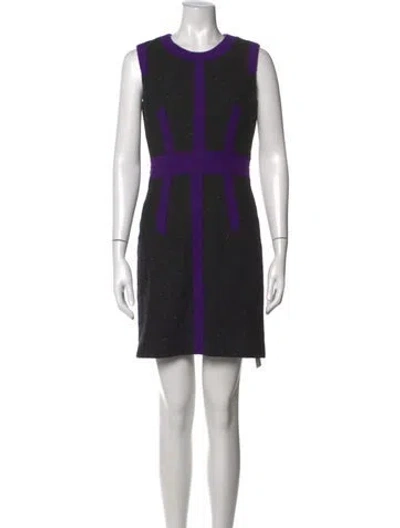 Pre-owned Milly Wool Mini Dress In Black