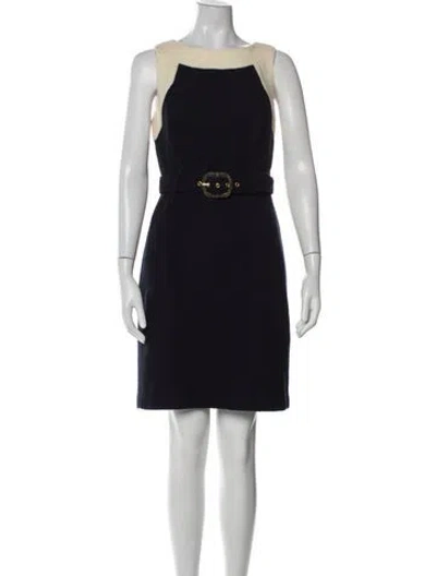 Pre-owned Milly Wool Mini Dress In Blue