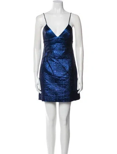 Pre-owned Milly Wool Mini Dress In Blue