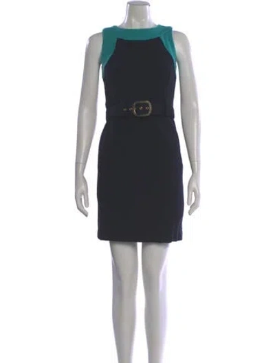 Pre-owned Milly Wool Mini Dress In Blue