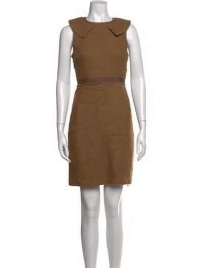 Pre-owned Milly Wool Mini Dress In Brown