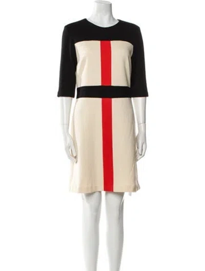 Pre-owned Milly Wool Mini Dress In Neutral