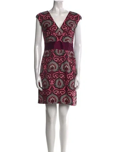 Pre-owned Milly Wool Mini Dress In Purple