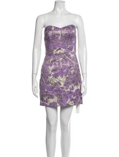Pre-owned Milly Wool Mini Dress In Purple