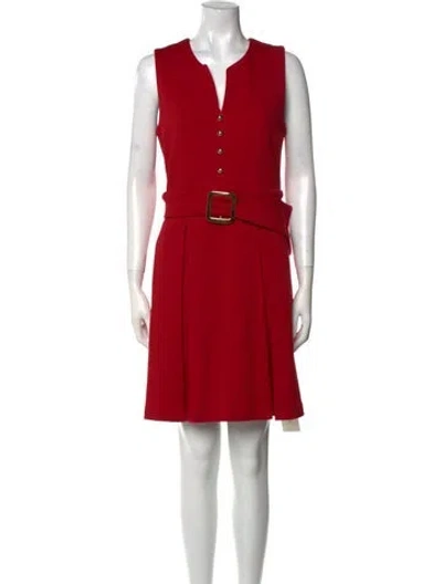Pre-owned Milly Wool Mini Dress In Red