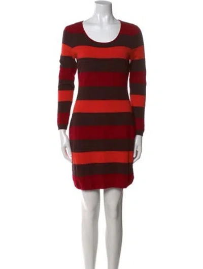 Pre-owned Milly Wool Mini Dress In Red