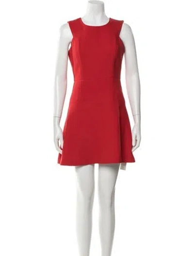 Pre-owned Milly Wool Mini Dress In Red