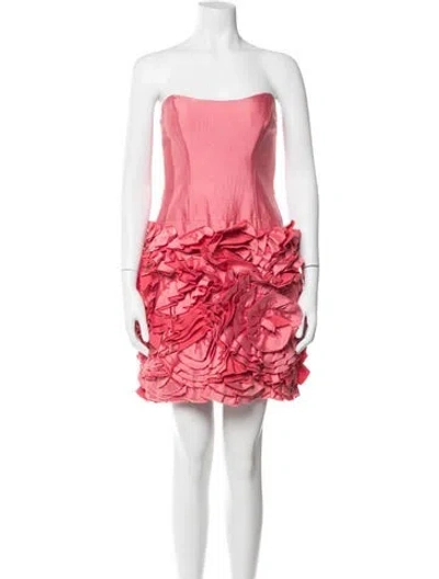 Pre-owned Milly Wool Mini Dress In Red