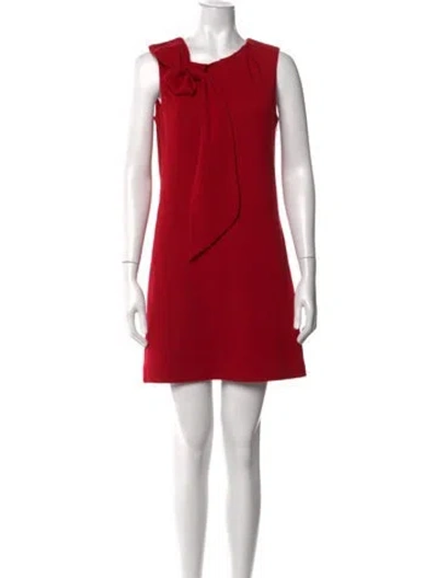 Pre-owned Milly Wool Mini Dress In Red