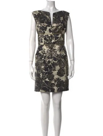 Pre-owned Milly Wool Mini Dress W/ Tags In Gold