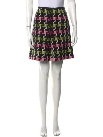 Pre-owned Milly Wool Mini Skirt In Black