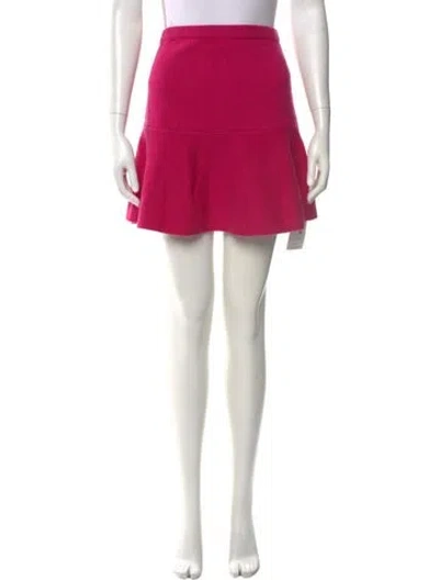 Pre-owned Milly Wool Mini Skirt W/ Tags In Pink