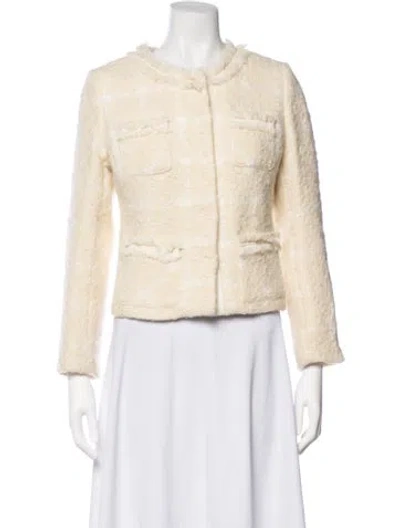 Pre-owned Milly Wool Patterned Jacket In Neutrals