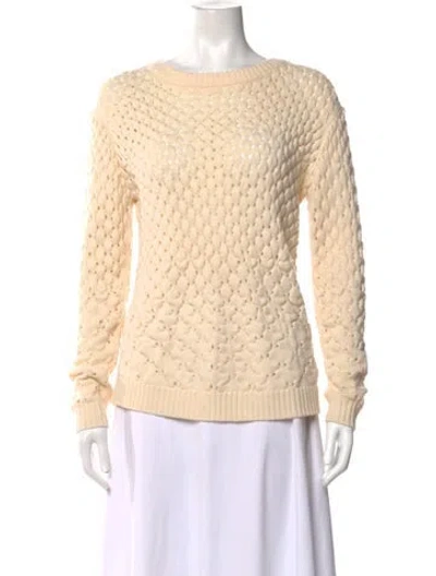 Pre-owned Milly Wool Patterned Sweater In Neutral