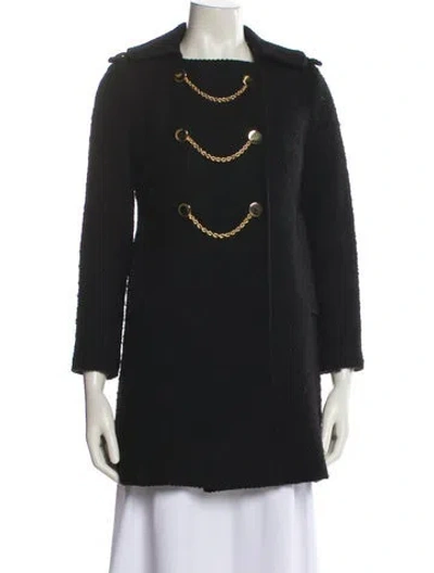 Pre-owned Milly Wool Peacoat In Black