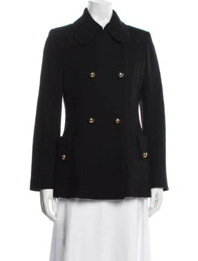 Pre-owned Milly Wool Peacoat In Black