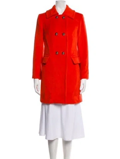 Pre-owned Milly Wool Peacoat In Orange