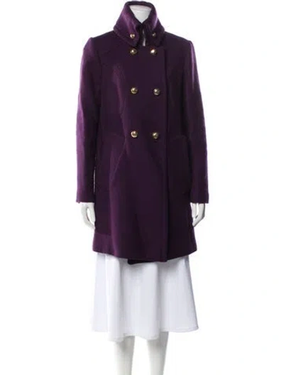 Pre-owned Milly Wool Peacoat In Purple