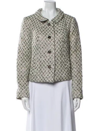 Pre-owned Milly Wool Printed Evening Jacket In Neutral