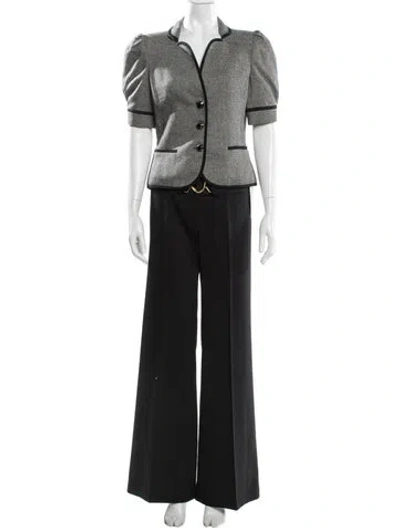 Pre-owned Milly Wool Printed Pantsuit In Black