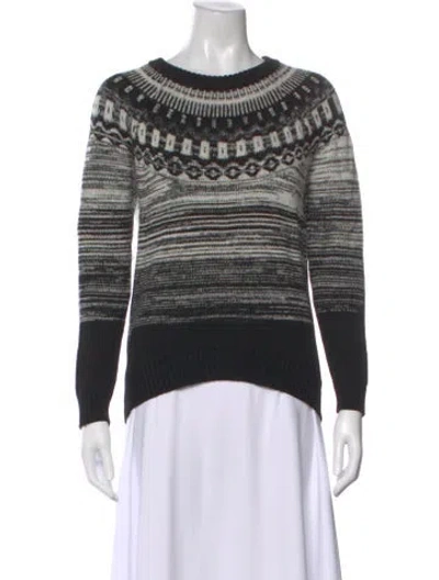 Pre-owned Milly Wool Printed Sweater In Black