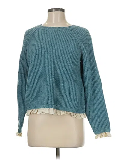 Pre-owned Milly Wool Pullover Sweater In Blue