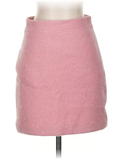 Pre-owned Milly Wool Skirt In Pink