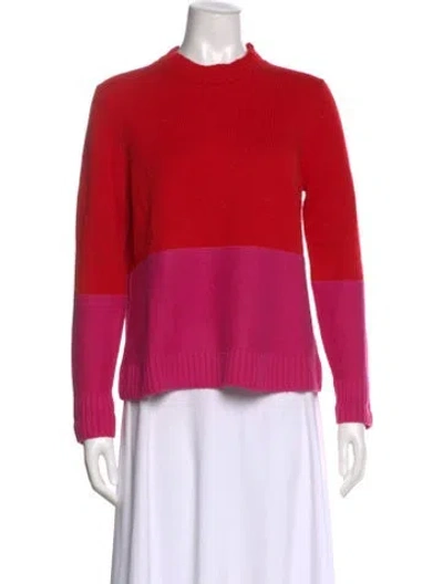 Pre-owned Milly Wool Striped Sweater In Red