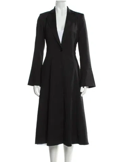 Pre-owned Milly Wool Trench Coat In Gray