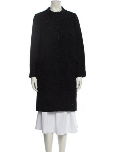 Pre-owned Milly Wool Tweed Pattern Evening Jacket In Black